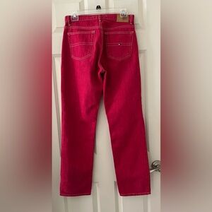 Women’s Vintage Y2K Red Jeans with contrast stitching size 6 31 inseam cotton